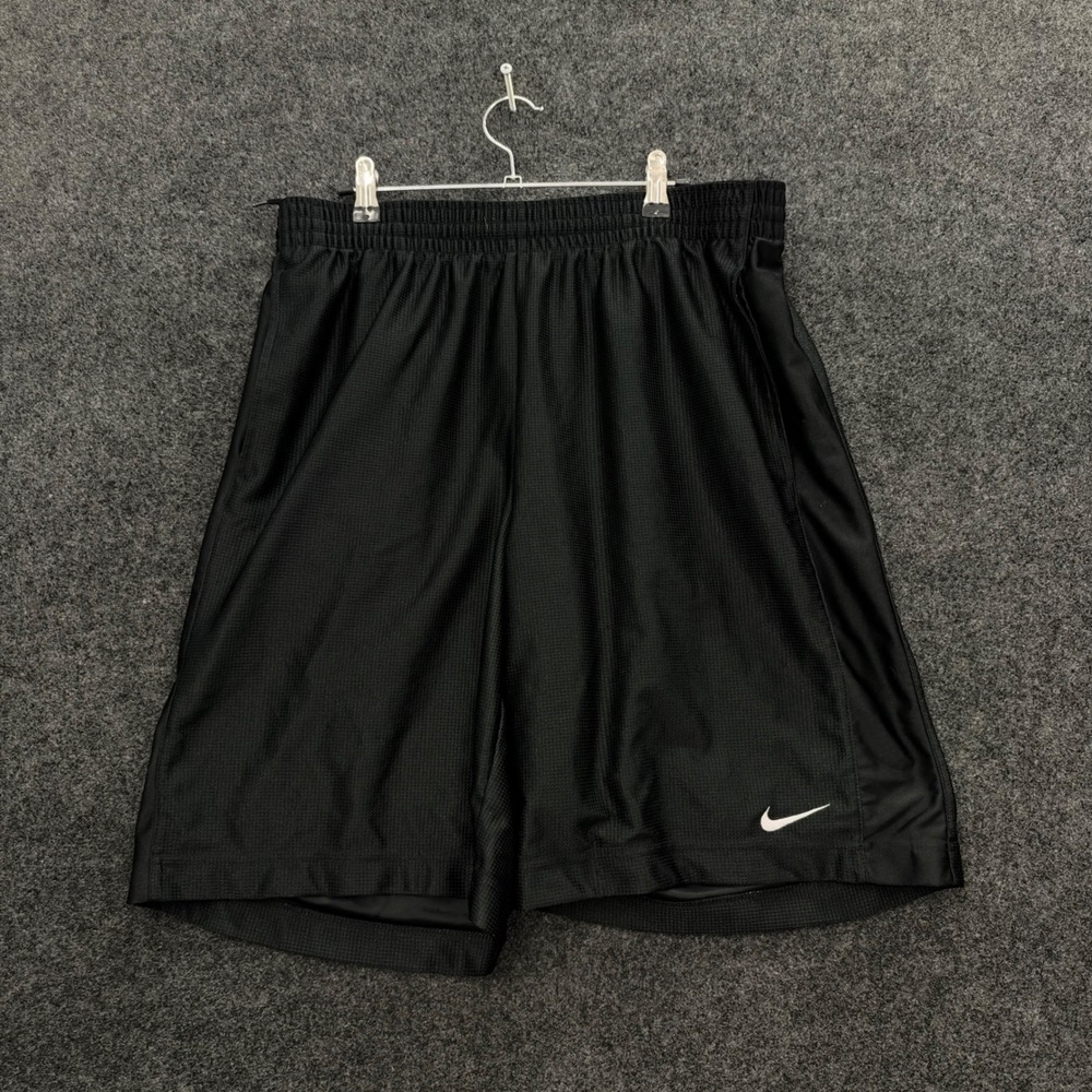 Vintage Nike Basketball Shorts Mens Large Black Baggy Mesh Swoosh 90s Y2K